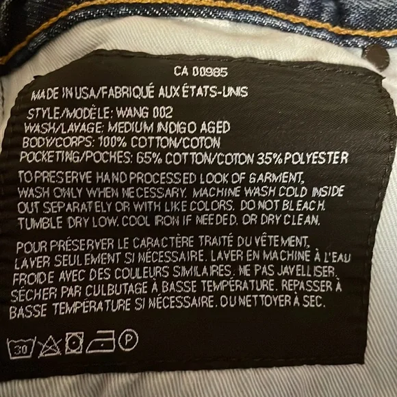 Alexander Wang Denim Jeans 002 Straight Leg Relaxed Fit - Picture 7 of 7